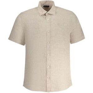 North Sails, Heren, Overhemden, Beige, Maat: S Linnen,