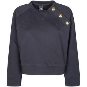 Pinko, Dames, Sweatshirts & Hoodies, Blauw, Maat: M Katoen,