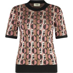 Fendi, Dames, Tops, Veelkleurig, Maat: XS Viscose,