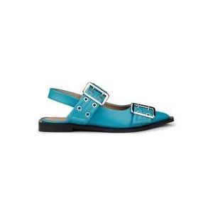 Ganni Flat Sandalen , Blue , Dames , Maat: 36 EU