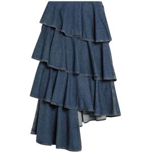 Alaïa, Dames, Rokken, Blauw, Maat: S Denim,