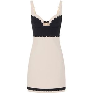 Elisabetta Franchi, Dames, Jurken, Wit, Maat: XS Poliester,
