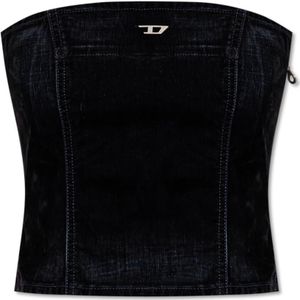 Diesel, Dames, Tops, Blauw, Maat: L Katoen,