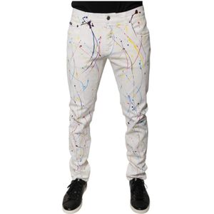 Dolce & Gabbana, Heren, Jeans, Wit, Maat: M Denim,