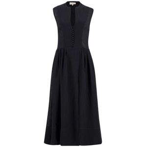 Zeus+Dione, Dames, Jurken, Zwart, Maat: 2XS Linnen,