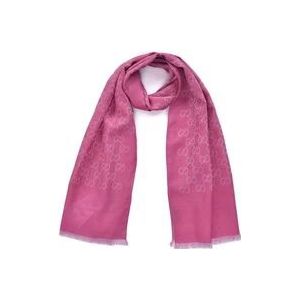 Gucci Tweekleurig GG Patroon Sjaal , Pink , Dames , Maat: ONE Size