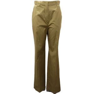 Max Mara, Dames, Broeken, Groen, Maat: 2XS Katoen,