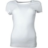 Hugo - Geribbeld T-shirt - Wit - Dames - Katoen