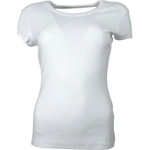 Hugo - Geribbeld T-shirt - Wit - Dames - Katoen