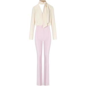 Elisabetta Franchi, Dames, Jumpsuits & Playsuits, Roze, Maat: L Tweed,