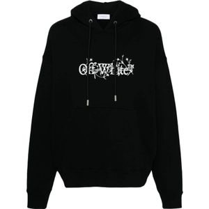 Off White, Heren, Sweatshirts & Hoodies, Zwart, Maat: M Katoen,