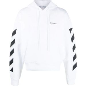 Off White, Heren, Sweatshirts & Hoodies, Wit, Maat: L Katoen,
