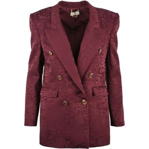 Elisabetta Franchi, Dames, Jassen, Rood, Maat: L Leer,