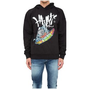 Philipp Plein, Heren, Sweatshirts & Hoodies, Zwart, Maat: L Katoen,