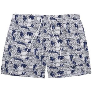 Emporio Armani - Badmode - Veelkleurig - Polyester - Elegante Witte Polyester Zwemshorts