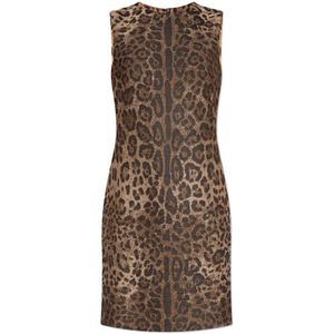 Dolce & Gabbana, Dames, Jurken, Bruin, Maat: XS Wol,