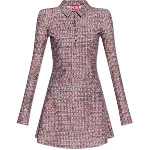 Diesel, Dames, Jurken, Roze, Maat: L Leer,