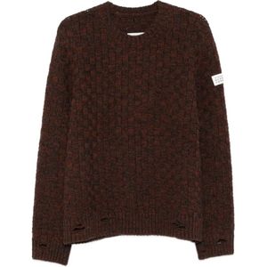 MM6 Maison Margiela, Heren, Truien, Bruin, Maat: S Wol,