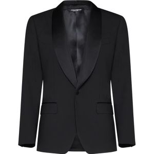 Dolce & Gabbana, Heren, Jassen, Zwart, Maat: L Zijde,