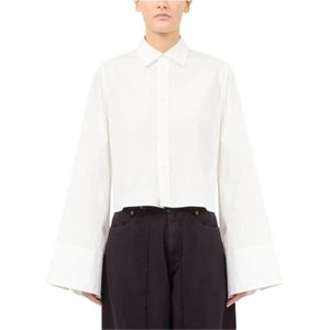 MM6 Maison Margiela, Dames, Blouses & Shirts, Wit, Maat: 2XS Katoen,
