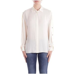 Liu Jo, Dames, Blouses & Shirts, Beige, Maat: M Viscose,