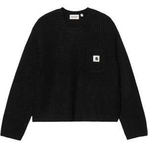 Carhartt Wip, Dames, Truien, Zwart, Maat: XS Wol,