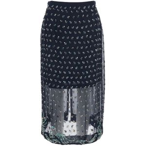 Dries Van Noten, Dames, Rokken, Blauw, Maat: XL Viscose,