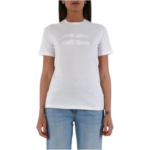Elisabetta Franchi, Dames, Tops, Wit, Maat: M Jersey,