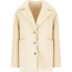 Loulou Studio, Dames, Jassen, Beige, Maat: L Suède,