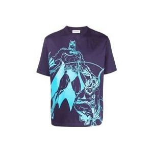 Lanvin Batman Grafisch Bedrukt T-shirt , Purple , Heren , Maat: M