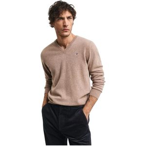 Gant, Heren, Truien, Beige, Maat: 2XL Wol,