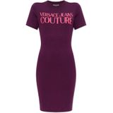 Versace Jeans Couture - Jurk met Bedrukt Logo - Paars - Dames