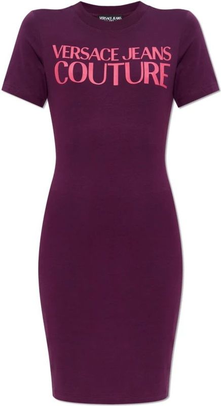 Versace Jeans Couture - Jurk met Bedrukt Logo - Paars - Dames