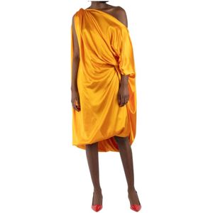 Dries Van Noten, Dames, Jurken, Oranje, Maat: S Zijde,