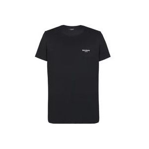 Balmain Flocked T-shirt , Black , Heren , Maat: 2XL