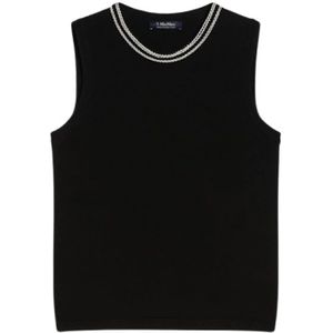 Max Mara, Dames, Tops, Zwart, Maat: S Katoen,