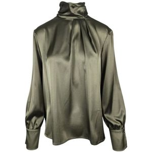 D.Exterior, Dames, Blouses & Shirts, Groen, Maat: S Satijn,