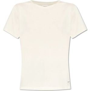 Saint Laurent, Dames, Tops, Beige, Maat: L Katoen,