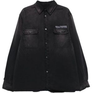 Willy Chavarria, Heren, Overhemden, Zwart, Maat: M Denim,