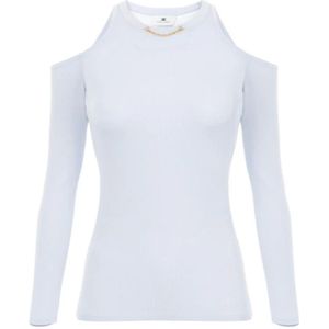 Elisabetta Franchi, Dames, Tops, Blauw, Maat: XS Zijde,