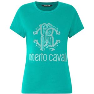 Roberto Cavalli, Dames, Tops, Groen, Maat: S Katoen,