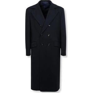 Kiton, Heren, Mantels, Blauw, Maat: XL Leer,