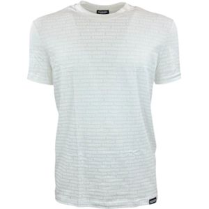 Dsquared2, Heren, Tops, Wit, Maat: S Katoen,