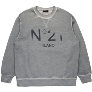N21, Dames, Sweatshirts & Hoodies, Grijs, Maat: L