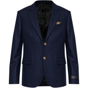 Versace, Heren, Jassen, Blauw, Maat: L Wol,
