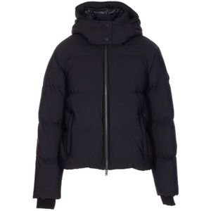 Moose Knuckles, Dames, Jassen, Zwart, Maat: S Leer,