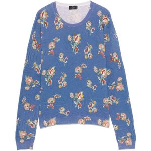 Etro, Dames, Truien, Blauw, Maat: L