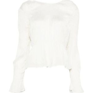 By Malene Birger, Dames, Blouses & Shirts, Wit, Maat: XS Leer,