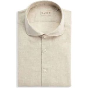Xacus - Overhemd - Beige - Linnen - Tailor Fit