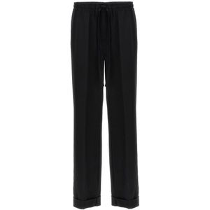 Dolce & Gabbana, Heren, Broeken, Zwart, Maat: XL Wol,